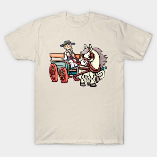 coachman drives a horse-drawn carriage T-Shirt